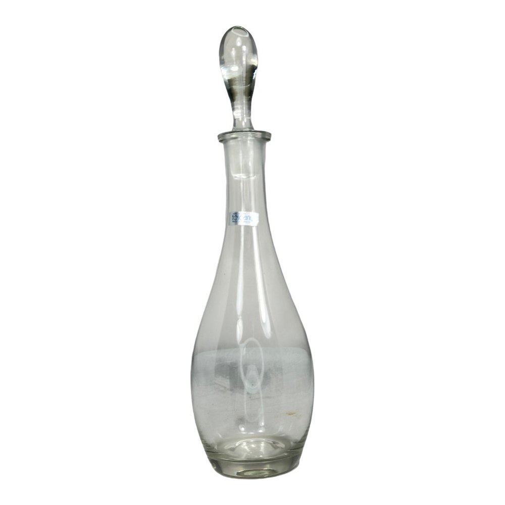 Toscany Hand Blown Glass Decanter w/ Stopper Large 16" Made in Romania EUC